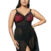 Parfait Mia Lace Chemise -PRIMADONNA Shop ParfaitMiaLaceChemiseRedandBlackP5959Front