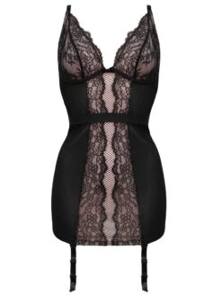 Pour Moi Dark Romance Garter Chemise -PRIMADONNA Shop PourMoiDarkRomanceGarterChemiseBlackPink21710FrontFlat