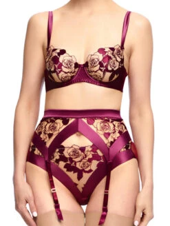 Dita Von Teese Rosabelle Garter Belt -PRIMADONNA Shop RosabelleDarkCherryfullbody