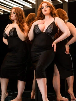 Scantilly By Curvy Kate After Hours Slip Dress -PRIMADONNA Shop SN025326AfterHoursSlipDressBlackFrontFashion