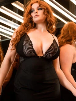 Scantilly By Curvy Kate After Hours Slip Dress -PRIMADONNA Shop SN025326AfterHoursSlipDressBlackFrontFashion2