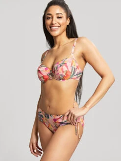 Panache Paradise Drawside Midi Brief -PRIMADONNA Shop SW1632ParadiseBalconnetBikiniTopSW1636ParadiseDrawsideMidiBikiniBriefPinkTropicalFrontEdited