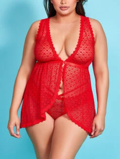 ICollection After Your Heart Babydoll -PRIMADONNA Shop iCollectionAfterYourHeartBabydollPlus33031XRedFront